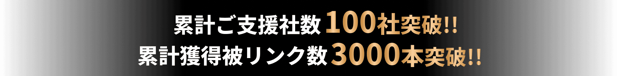 累計ご支援社数100社突破！累計獲得被リンク数3000本突破！